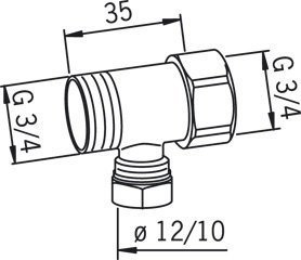 Haaroitusliitin Oras 107155 G3/4xG3/4xØ10/12 mm kromi