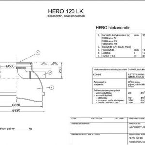 Hiekanerotin Hero 120 LK kiinteä kansisto