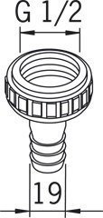 Letkuliitin Oras 223012 G1/2X19 mm kromi