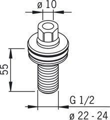 Läpivientiliitin Oras 203140 Ø 10/22-24 mm kromi