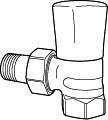 Patteriventtiili TA RVO-1 DN10 kulma