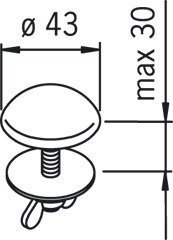 Peitelevy Oras 152055 hanareiälle Ø 43 mm kromi