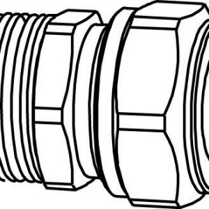 Puserrusliitin ulkokierre 1/2x22 suora messinki
