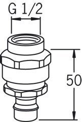 Tyhjöventtiili Oras 261041 G1/2 sk pikaliittimellä kromi